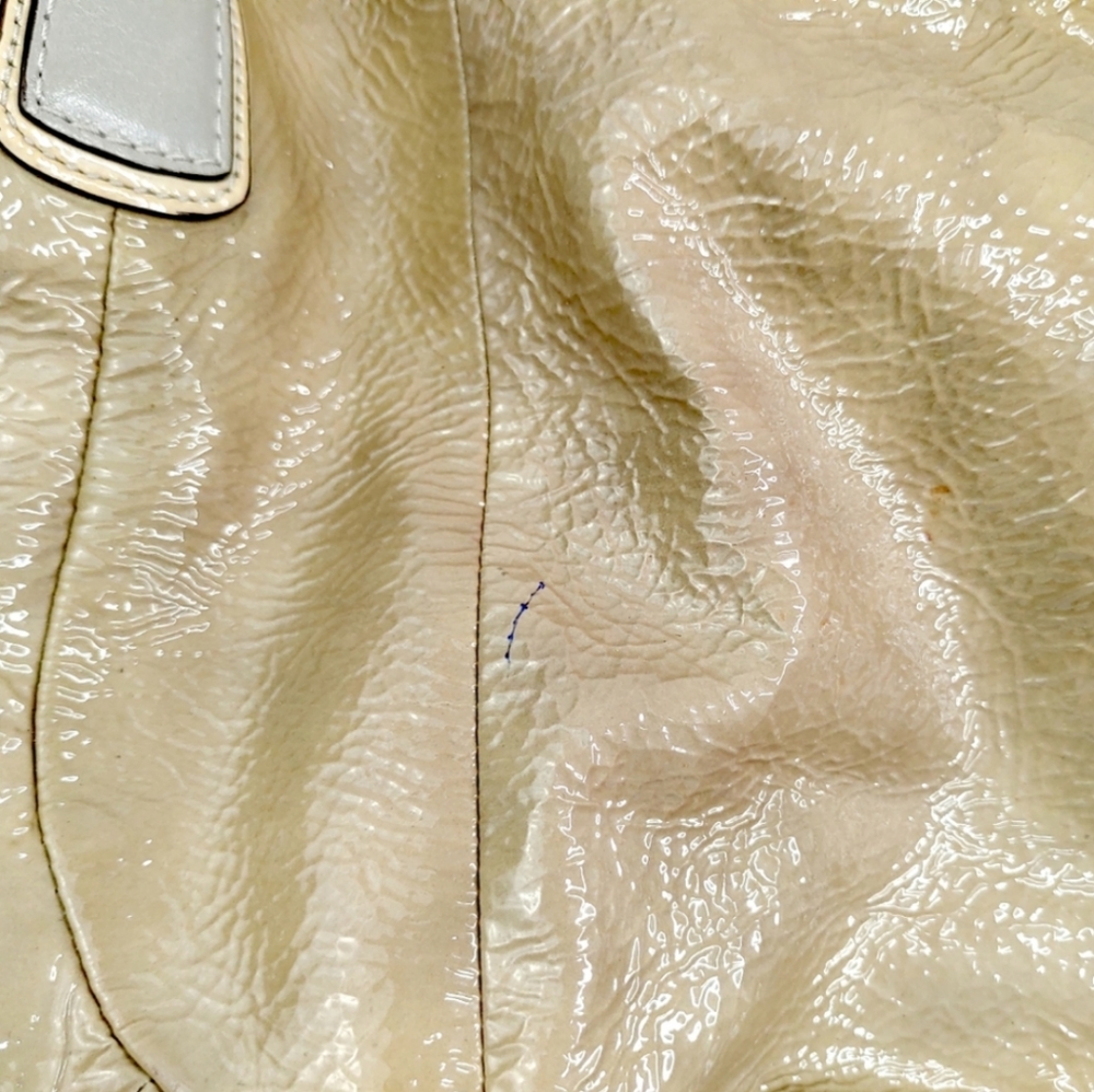 Coach Kristen Spectator Beige Leather Foldover Pocket Tote Bag w Hang Tag - Picture 6 of 8